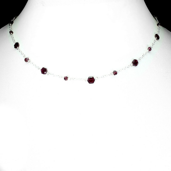 Natural Stunning Rhodolite Garnet Necklace