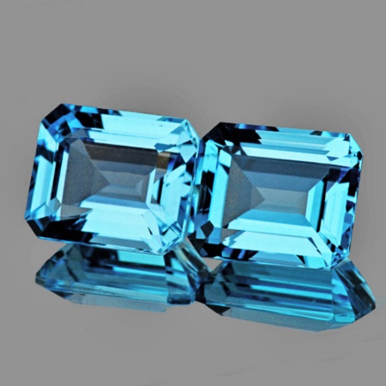 Natural Sky Blue Topaz Pair [Flawless-VVS]