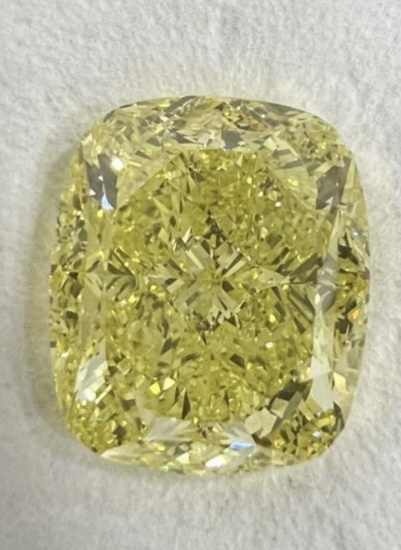 Natural Intense Cushion Yellow Diamond 40 Carats - GIA