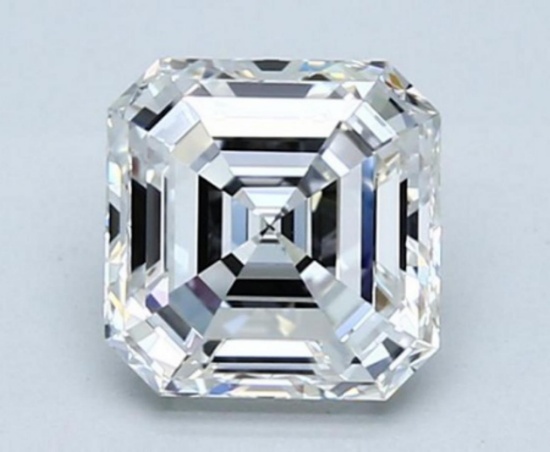 Natural Asscher Colorless White Topaz {Flawless-VVS1}