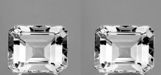 Natural Sparkling White Topaz 12 x 10 MM Pair  [Flawless-VVS]