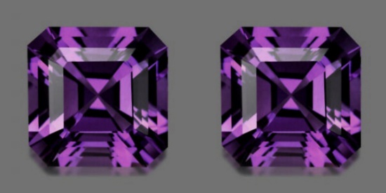 Natural Asscher Amethyst Pair 10.00 MM - FL/VVS