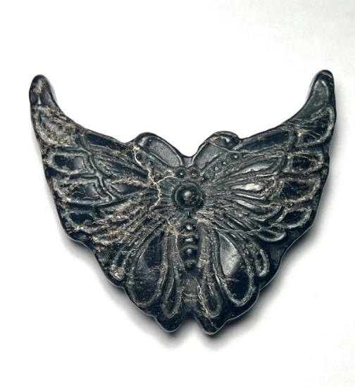 Antique Hongshan culture Natural Black jade Pendant