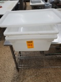 2 White Totes with Lids