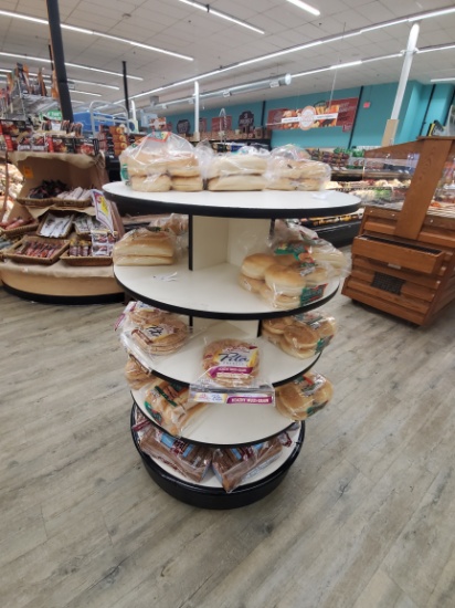 Four Tier Round Wood Display