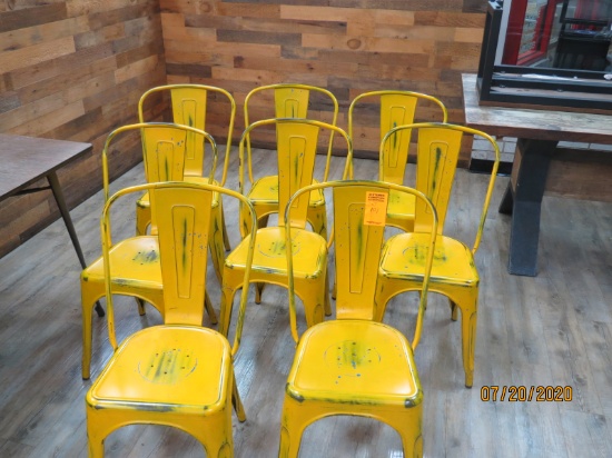 Group Of 8 Metal Bistro Chairs