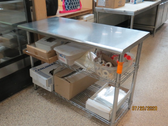 Metal Top Prep Table