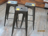 Set Of 3 Metal Bistro Stools