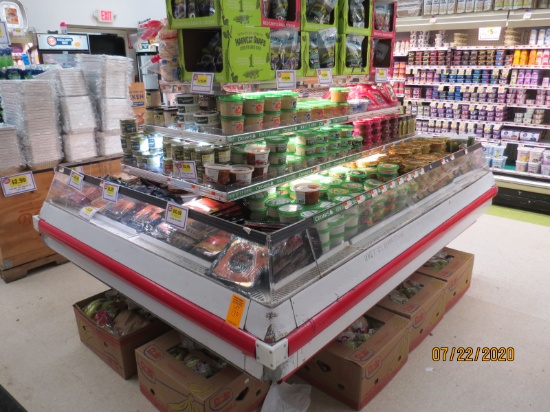 Coffin Type Cooler With Cooling Shelves In The Middle