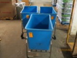 Set Of 3 Ice Bins On Rolling Carts