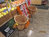 3 Wicker Baskets With Stands