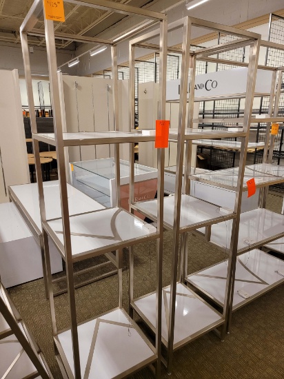 White And Chrome Shelving Units