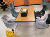 Breakroom table with 4 attached chairs