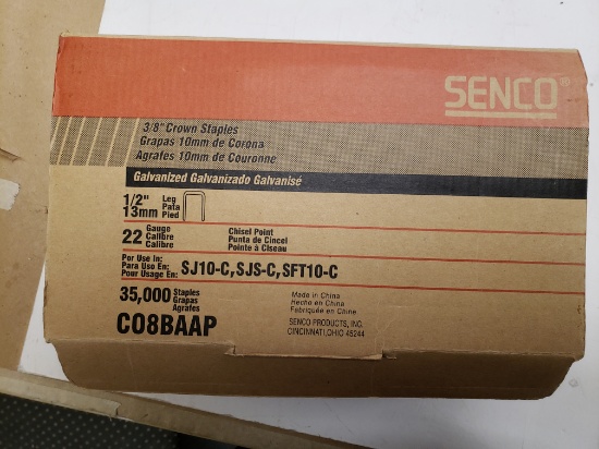 Partial box of Senco Staples