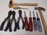 3 Wire Cutters, 4 Screw Drivers, 2 Hammers and an Awl