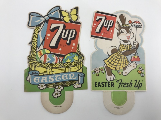 Two 1949 Easter 7up Bottle Toppers