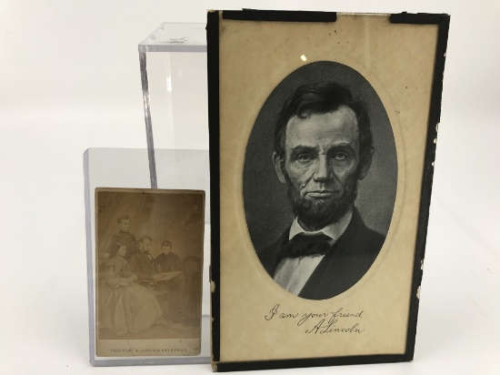 LOT (2) Abraham Lincoln CDV & Picture