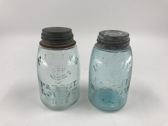 (2) Midget Mason Jars