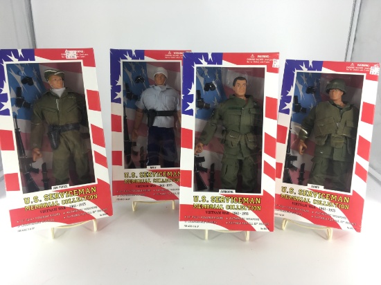 4 U.S servicemen memorial dolls