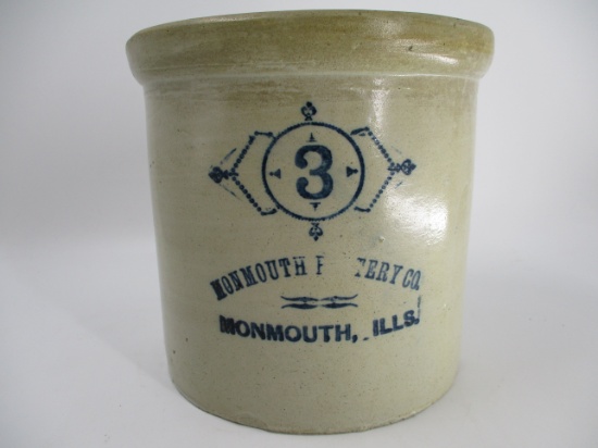 3 Gal. Monmouth Potteries Transitional Crock