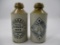 LOT (2) Ginger Beer Stoneware Bottles - Lee & Green  - Double A