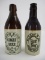 LOT (2) Two Advertising Ginger/Root Beer Stoneware Bottles - Ennis Bros. and C. Leary