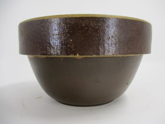 9 1/2" Brown Galze Muscatine Pottery Bowl