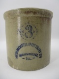 3 Gal. Monmouth Pottery Transitional Crock