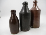 LOT (3) Salt Glaze Stoneware Bottles