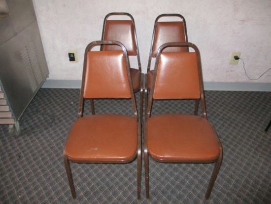 Lot (4) Steel Cushioned Chairs