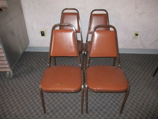 Lot (4) Steel Cushioned Chairs