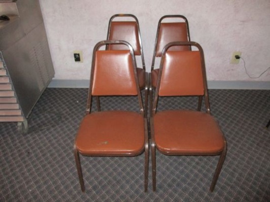 Lot (4) Steel Cushioned Chairs