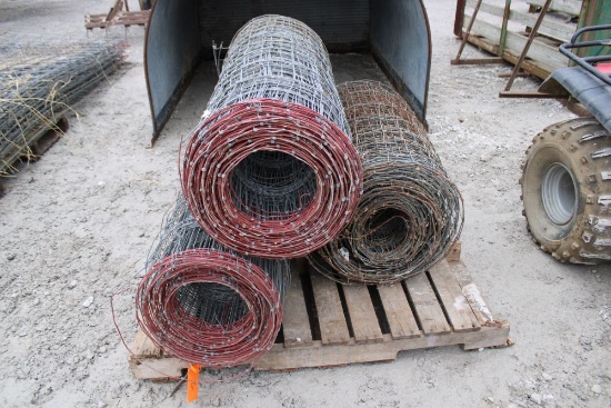 (3)Partial Rolls of Red Brand Woven Wire Fence