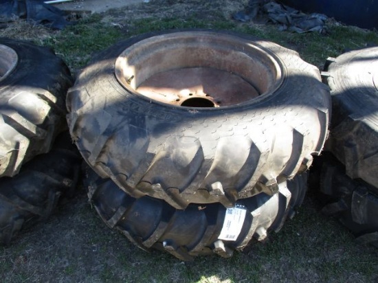 Lot of (2) 11.2-24 Irrigation Tires and Rims