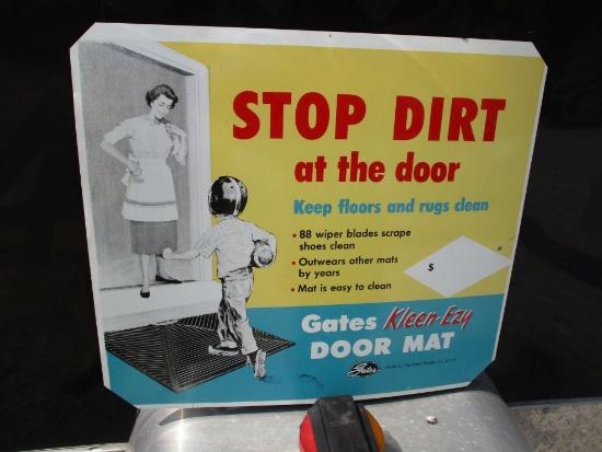 NOS Gates Belts Door Mat Sign