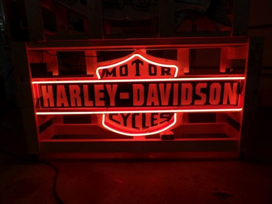 Harley Davidson Neon Porc. Sign