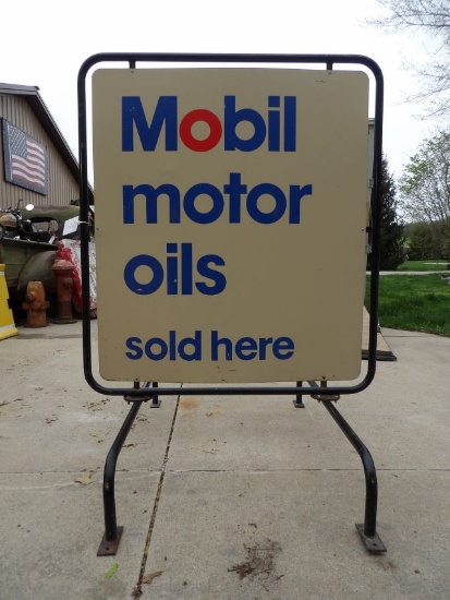 Mobil Motor Oils Sold Here Upright Sign