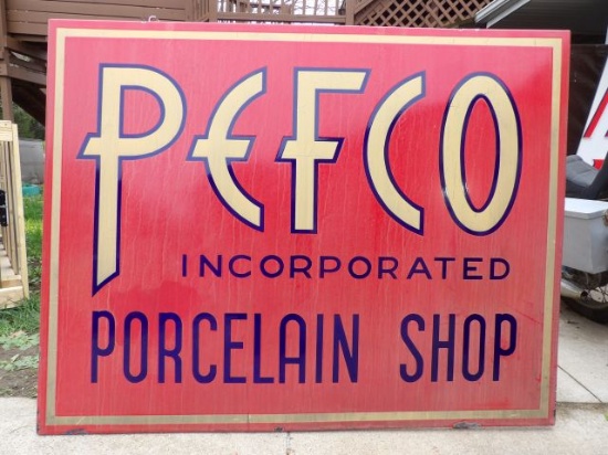 PEFCO Incorporated Porcelain Shop Sign