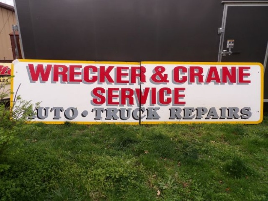 Wrecker & Crane Service Auto Truck Repairs Sign