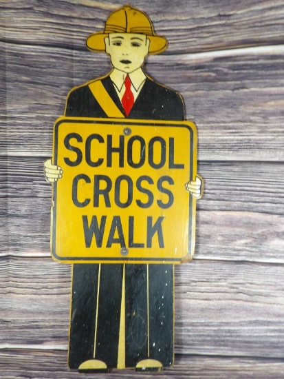 Wooden School Crosswalk Sign