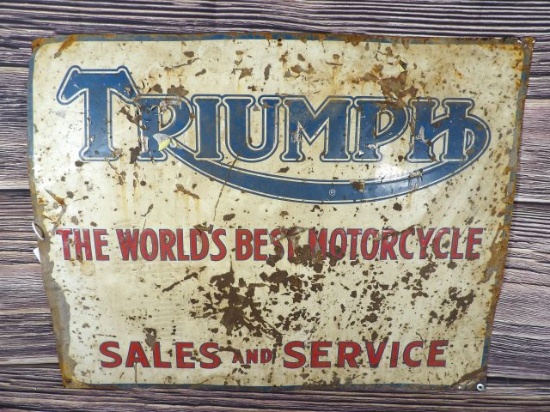 Triumph Motorcycle Sales and Service Sign
