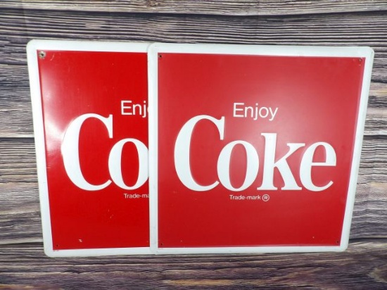 LOT (2) 1983 Coca Cola Signs