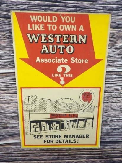 Western Auto Cardboard Sign