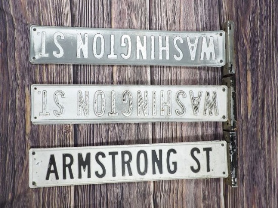 Lot of (3) Street Signs with Brackets