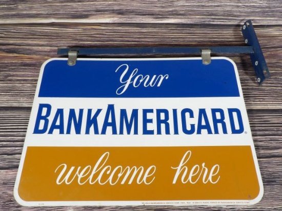 Bank America Credit Card Sign with Bracket