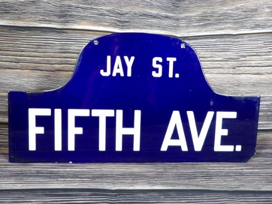 Jay Street 5th Avenue Porc. Street Sign