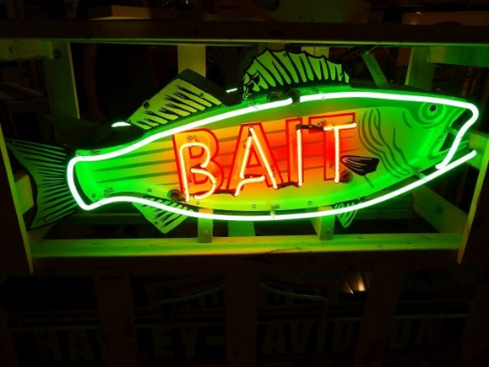 Fish - Bait Neon Porc. Sign