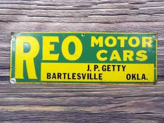 Reo Motor Car Tin Tacker Sign