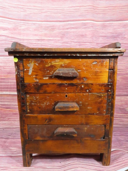 Early Primitive 3 Drawer Chest