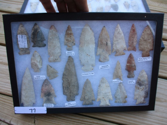 Lot of IL, IA, MO Indian Artifacts - Arrowheads